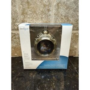 Omnitech Digital Photo Christmas Ornament Gold NEW In Box